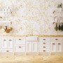 Gold Look Peony Floral Drawing Bright Flower Art Wallpaper Mural