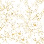 Gold Look Peony Floral Drawing Bright Flower Art Wallpaper Mural