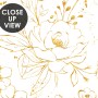 Gold Look Peony Floral Drawing Bright Flower Art Wallpaper Mural