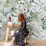 Bright Daisy Flower Bouquet with Green Leaves Wallpaper Mural