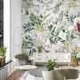 Bright Daisy Flower Bouquet with Green Leaves Wallpaper Mural
