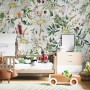 Bright Daisy Flower Bouquet with Green Leaves Wallpaper Mural