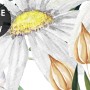 Bright Daisy Flower Bouquet with Green Leaves Wallpaper Mural
