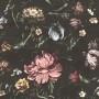 Dutch Flower Peony with Tulips Dark Floral Wallpaper Mural