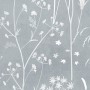 Bohemian Style Neutral Color Wild Flowers Art Wallpaper Mural