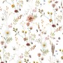 Watercolor Soft Wild Flowers Wallpaper Mural