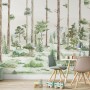 Kids Watercolor Forest Trees Wallpaper Mural