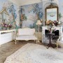Art Painting Colorful Landscape with Heron Birds Wallpaper Mural