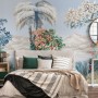 Art Painting Colorful Landscape with Heron Birds Wallpaper Mural