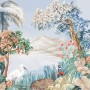 Art Painting Colorful Landscape with Heron Birds Wallpaper Mural
