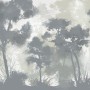 Monochrome Forest Silhouette Landscape Wallpaper Mural