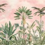 Watercolor Pink Tropical Chinoiserie Wallpaper Mural