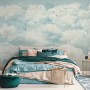 Abstract Clouds with Birds Wallpaper Mural