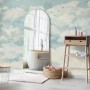 Abstract Clouds with Birds Wallpaper Mural