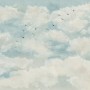Abstract Clouds with Birds Wallpaper Mural