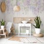 Watercolor Hanging Wisteria Flowers with Hummingbirds Wallpaper Mural 