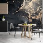 Dark Marble with Gold Faux  Wallpaper Mural