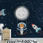 Astronaut Girls in the Space Ship Wallpaper Mural