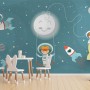 Astronaut Girls in the Space Ship Wallpaper Mural