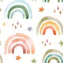 Kids Colorful Rainbow with Drops Wallpaper Mural