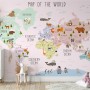 Kids Nursery Educational Continent World Map Wallpaper Mural