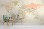 Political World Map Countries Detailed Wallpaper Mural