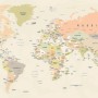 Political World Map Countries Detailed Wallpaper Mural