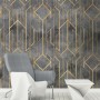 Rhombus Geometric Lines Art Deco Wallpaper Mural