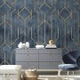 Rhombus Geometric Lines Art Deco Wallpaper Mural