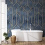 Rhombus Geometric Lines Art Deco Wallpaper Mural