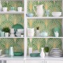 Modern Eau De Nil Art Deco Gold Lines Wallpaper Mural