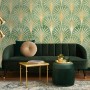 Modern Eau De Nil Art Deco Gold Lines Wallpaper Mural
