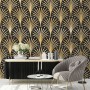 Modern Eau De Nil Art Deco Gold Lines Wallpaper Mural