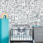 Cute Dog Face Pattern for Kids Wallpaper Mural