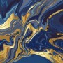 Liquid Abstract Marble Art Gold Blue Gradient Wallpaper Mural