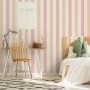 Soft Blue/Pink Stripe Lines for Kids Nursery Wallpaper Mural