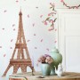 Paris Eiffel Tower with Cherry Blossom Wall Decal Sticker