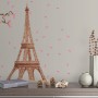 Paris Eiffel Tower with Cherry Blossom Wall Decal Sticker
