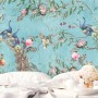 Peacock with Peony Blossom Wallpaper Mural
