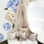 Blue White Peony Floral Bouqets with Green Leaves Wall Decal Sticker