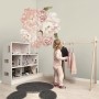 Pink Peony Floral Bouqets with Green Leaves Wall Decal Sticker
