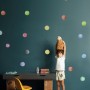Kids Watercolor Colorful Polka Dots Wall Decal Sticker