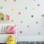 Kids Watercolor Colorful Polka Dots Wall Decal Sticker