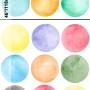 Kids Watercolor Colorful Polka Dots Wall Decal Sticker