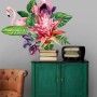 Tropical Protea Floral with Flamingo Wall Decal Sticker