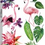 Tropical Protea Floral with Flamingo Wall Decal Sticker