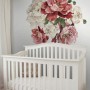 Vintage Red White Peony and Rose Floral Bouqets Wall Decal Sticker