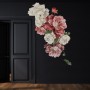Vintage Red White Peony and Rose Floral Bouqets Wall Decal Sticker