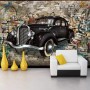 Retro Classic Car with Graffiti Wallpaper Mural