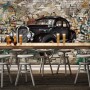 Retro Classic Car with Graffiti Wallpaper Mural